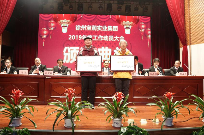 九州官方网站2019年度工作动员大会---集团公司领导为先进单位和先进个人代表颁奖